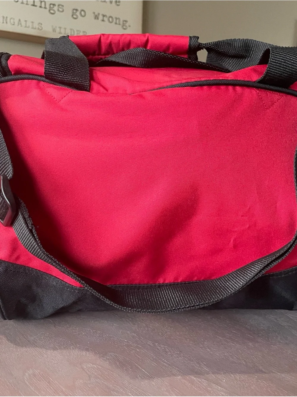 Nike Red and Black Duffel with White Swoosh Logo